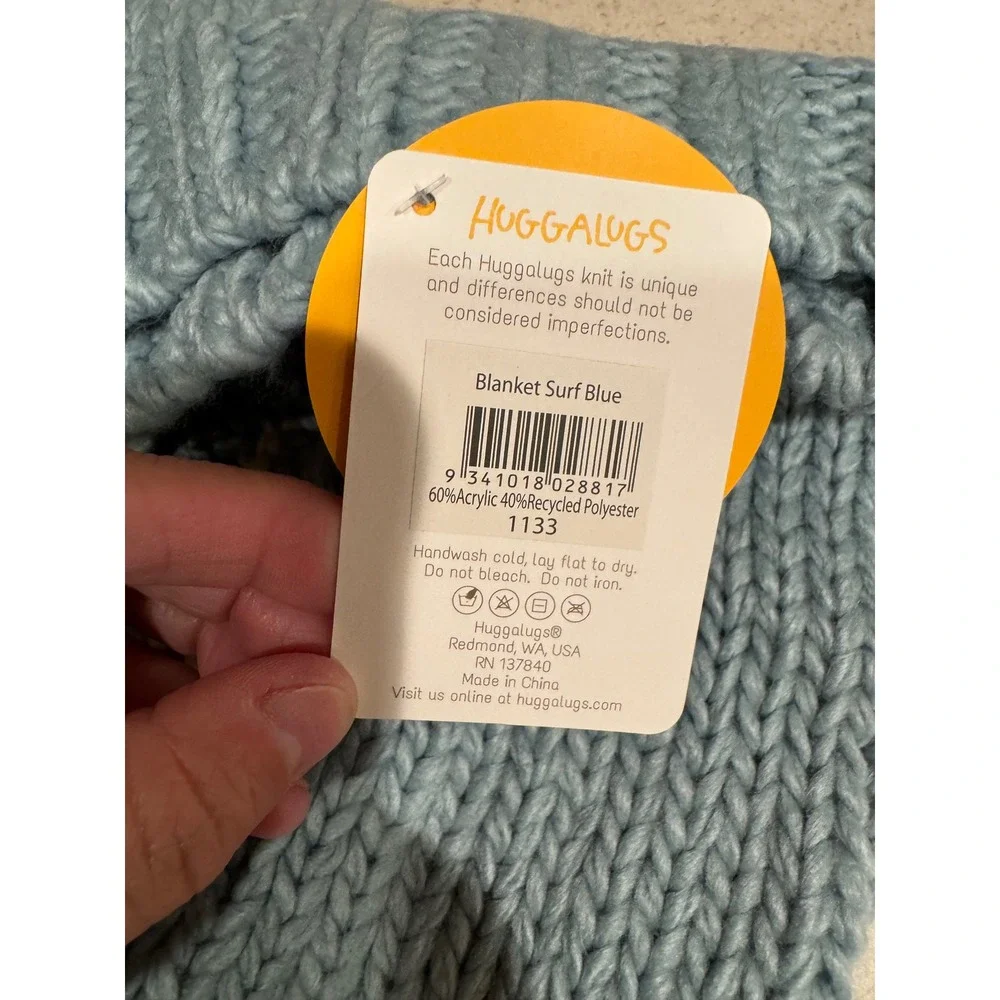 Huggalugs hi. Hand Knit Blanket 18x24